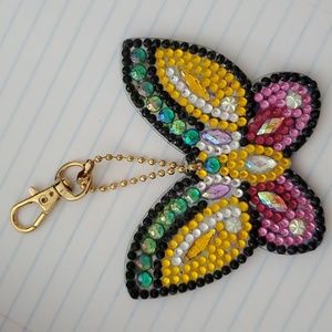 NWOT Handcrafted butterfly keychain
